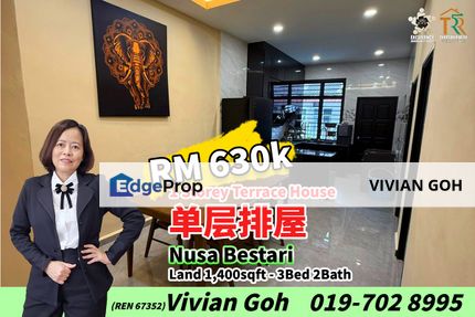 Nusa Bestari - 1 Storey Terrace House For Sale, Johor, Skudai