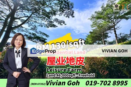 Leisure Farm Residential Land For Sale, Johor, Gelang Patah