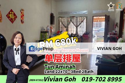 Tun Aminah - 1 Storey Terrace House For Sale, Johor, Skudai