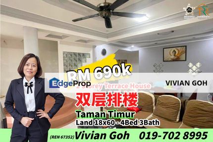 Taman Timur - 2 Storey Terrace House For Sale, Johor, Skudai