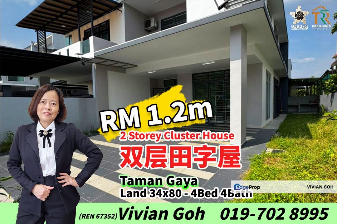 Taman Gaya - 2 Storey Cluster House For Sale, Johor, Ulu Tiram