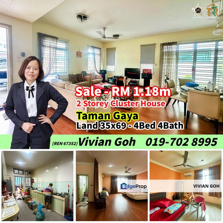 Taman Gaya - 2 Storey Cluster House For Sale, Johor, Ulu Tiram