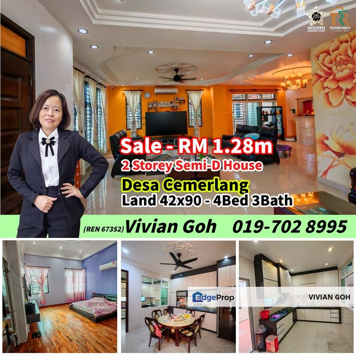Desa Cemerlang - 2 Storey Semi-D House For Sale, Johor, Ulu Tiram