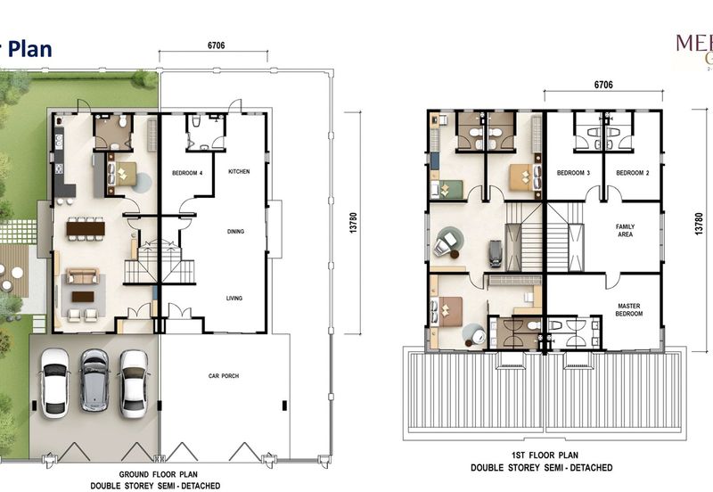 Meera Grand Bukit Banyan Double Storey Semi Detached House For Sale