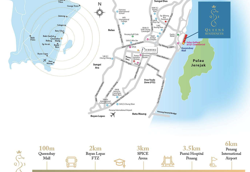 Queens Residences 3 @ Queens Waterfront, Bayan Lepas Condominium For Sale