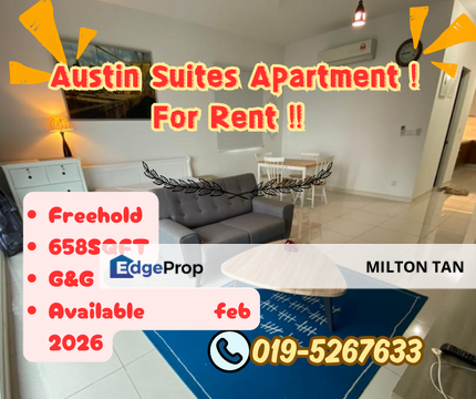 Austin Suites Johor Bahru Johor Condominium Apartment For Rent 1 Bedroom Unit Available Start Form Feb 2026 , Johor, Johor Bahru