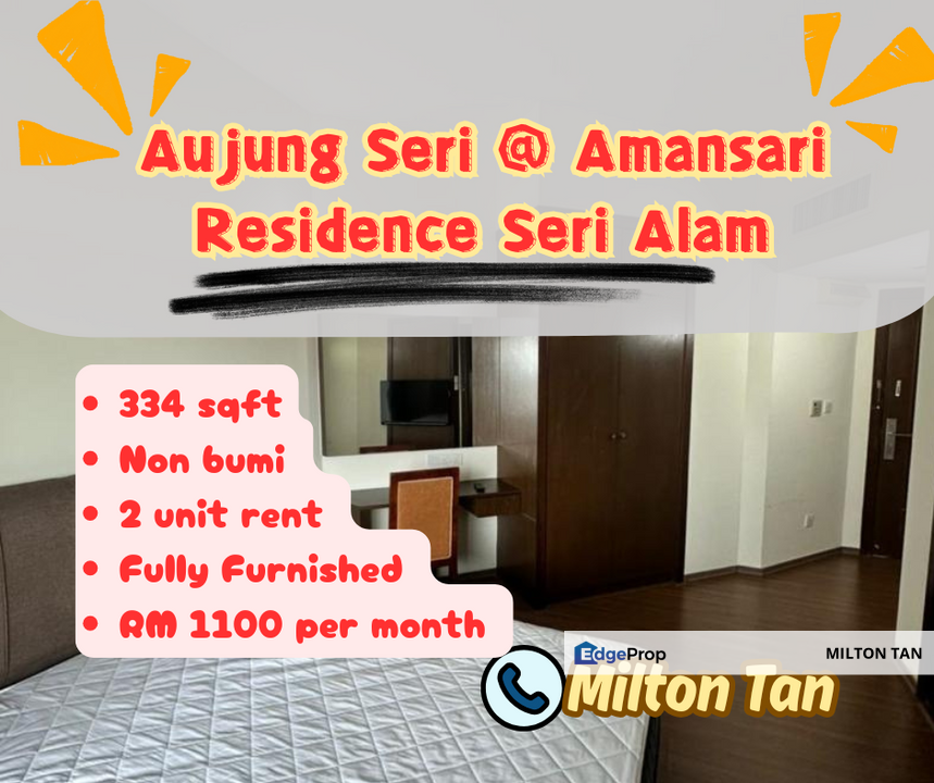 Bandar Seri Alam Amansari  Residence Anjung Seri  @ Seri Alam Apartmet For rent Studio Unit For rent Masai, Johor, Masai