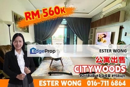 Citywoods Apartment 2+1 Bedroom Unit For Sale, Johor, Johor Bahru