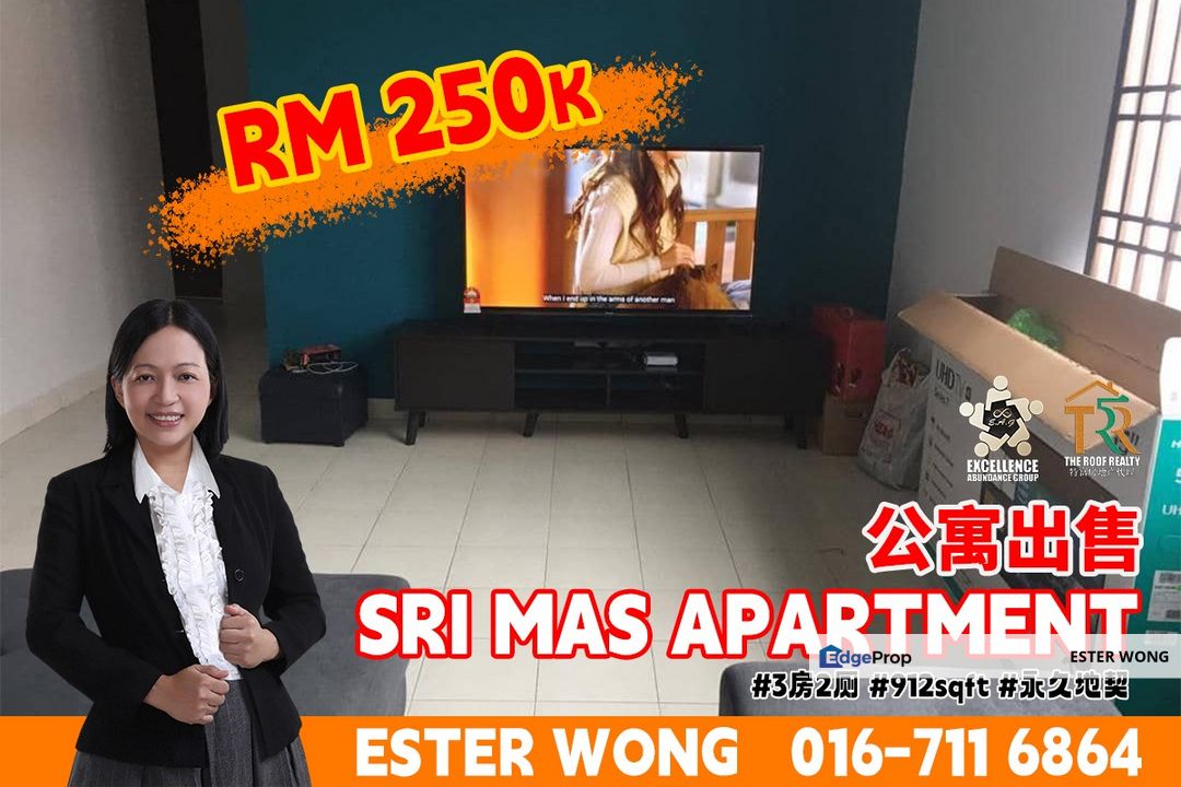 Sri Mas Apartment 3 Bedroom Unit For Sale, Johor, Johor Bahru