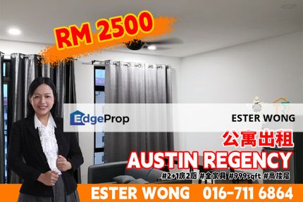 Austin Regency 2 Bedroom Unit For Rent, Johor, Johor Bahru