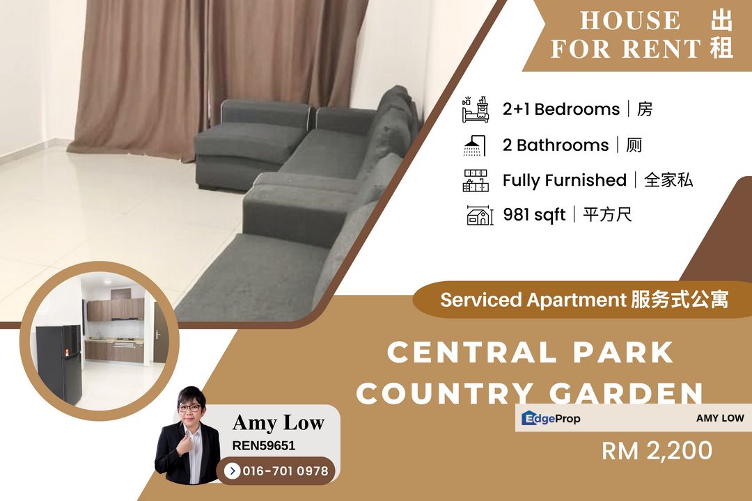 Country Garden Central Park Phase 1 Johor Bahru Johor Condominium For Rent, Johor, Johor Bahru