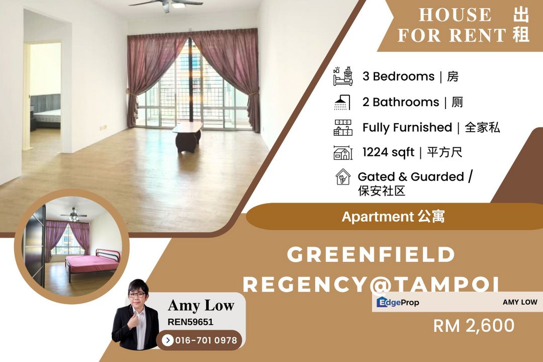 Greenfield Regency Tampoi Apartment For Rent, Johor, Tampoi