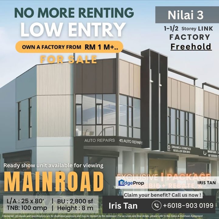 Kawasan Perindustrian Nilai 3, Industrial Park Nilai Factory Warehouse for Sale, Negeri Sembilan, Nilai