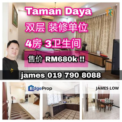 Double Storey Renovation unit 15km to JB Customs, Johor, Johor Bahru