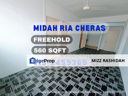 Taman Midah Ria Cheras, Kuala Lumpur Flat Freehold near MRT, Kuala Lumpur, Cheras