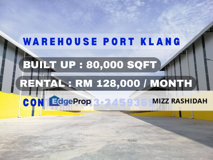 Port Klang Free Zone Warehouse Factory for rent, Selangor, Port Klang