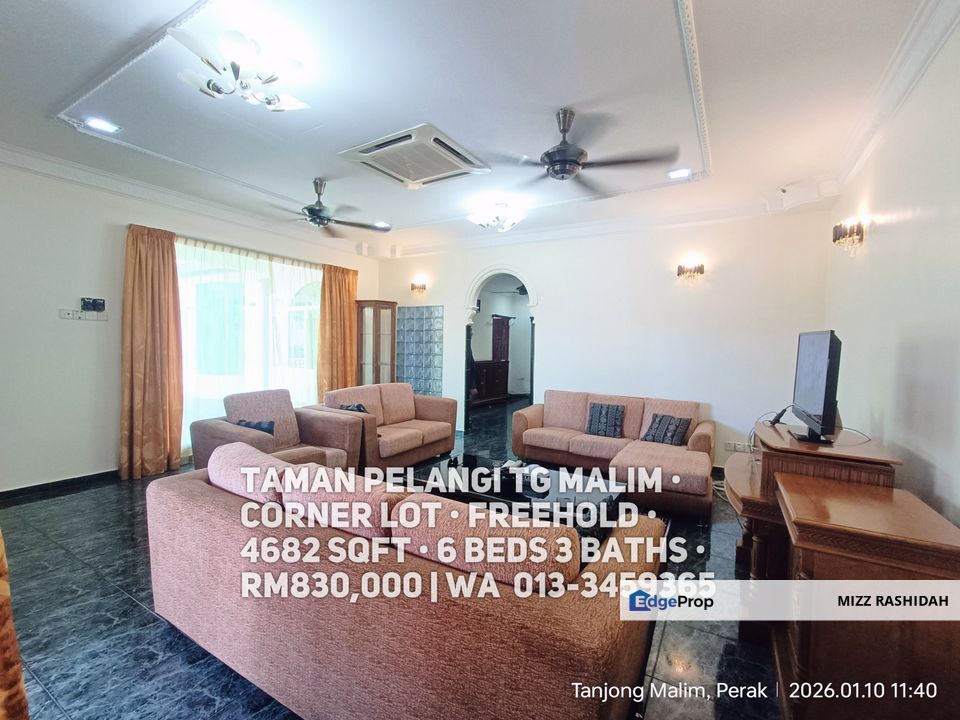 Tanjung Malim Perak • Double Storey CORNER LOT FREEHOLD Fully Furnished, Perak, Tanjung Malim