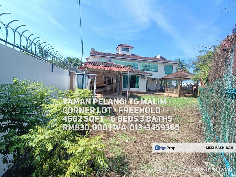 Tanjung Malim Perak • Double Storey CORNER LOT FREEHOLD Fully Furnished, Perak, Tanjung Malim
