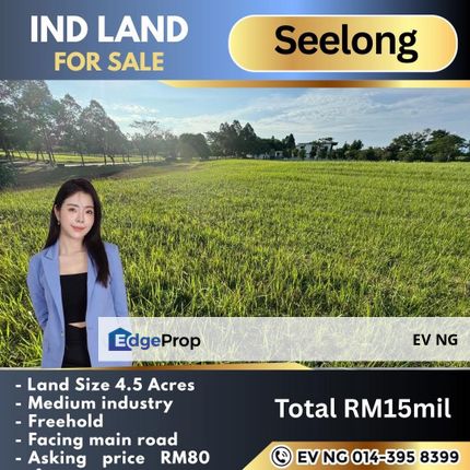 Industrial land seelong for sale, Johor, Senai