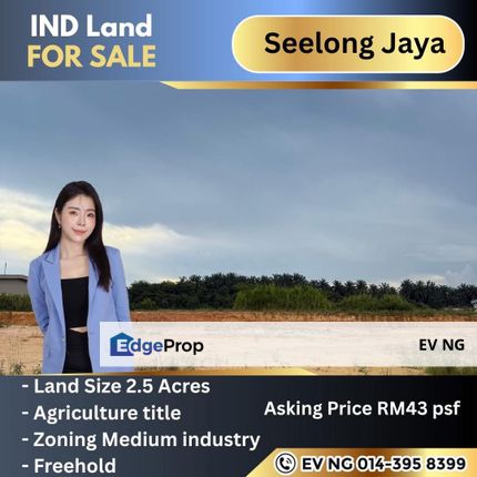 Industrial land in Seelong for sale, Johor, Senai