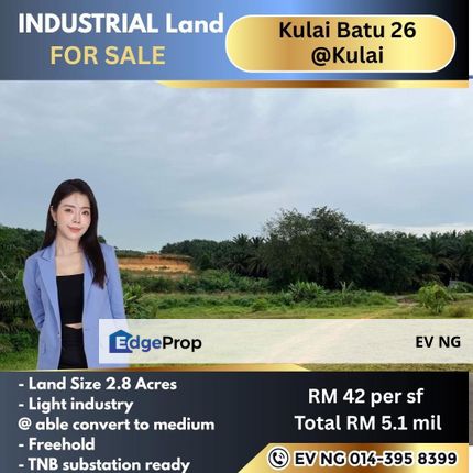 Industrial land in Kulai batu 26 for sale, Johor, Kulai
