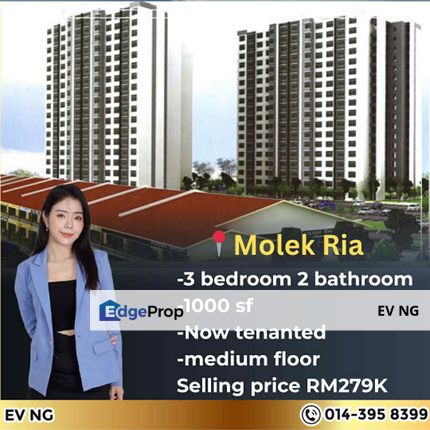 Molek ria tmn molek medium cost for sale, Johor, Johor Bahru