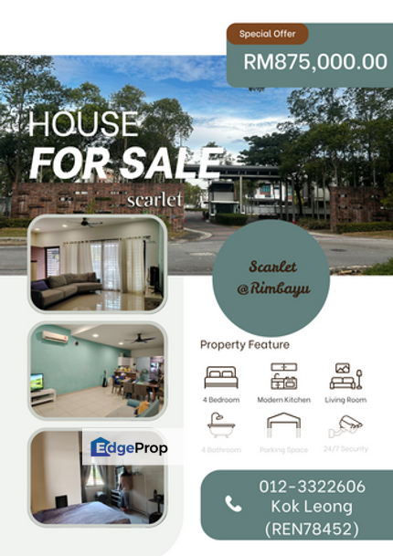 Scarlet @ Bandar Rimbayu 2-Sty Terrace 4R4B For Sale , , 