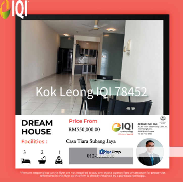  Casa Tiara, Subang Jaya Corner Unit, 3R, 2B For Sale, , 