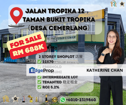 Shoplot / Desa Cemerlang / ROI 5.2%, Johor, Ulu Tiram
