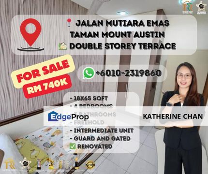 Austin Boulevard 双层排楼 这里不用怕𝙍𝙤𝙪𝙣𝙙𝙖𝙗𝙤𝙪𝙩 塞车👍🏻 😍屋主自住 屋况保养超级好♥️, Johor, Johor Bahru