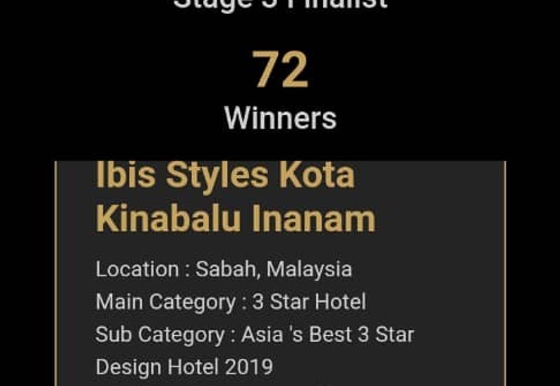 Sabah Kota Kinabalu Inanam Ibis Styles Hotel For Sale