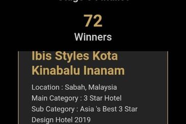 Sabah Kota Kinabalu Inanam Ibis Styles Hotel For Sale