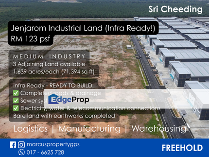Ready to Build, Freehold Medium Industrial Land @ Jenjarom For Sale, Selangor, Jenjarom