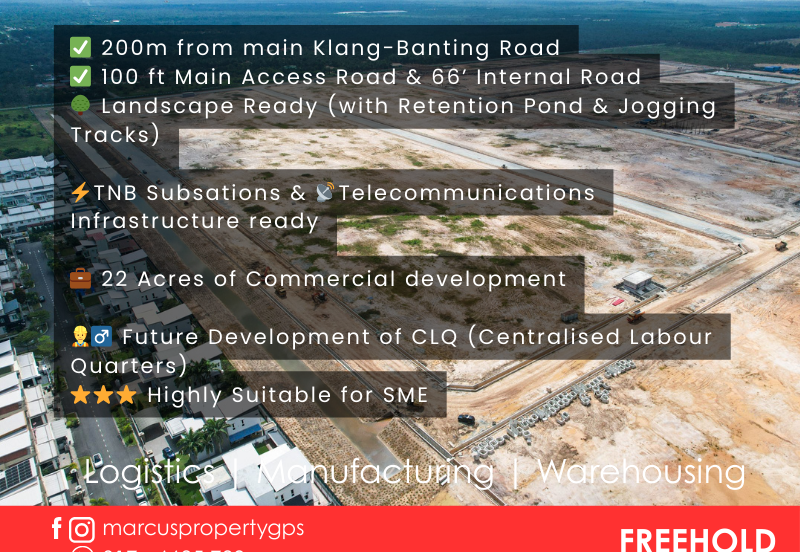 Jenjarom Semi D Factory For Sale, Medium Industry - 63 x 155 with extra 7,3XXsf land, Teluk Panglima Garang