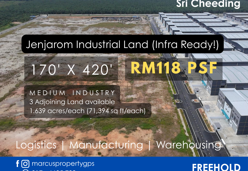 Jenjarom Medium Industrial Land For Sale (1.639 acres), Ready to Build, FREEHOLD, RM 118 psf