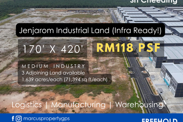 Jenjarom Medium Industrial Land For Sale (1.639 acres), Ready to Build, FREEHOLD, RM 118 psf
