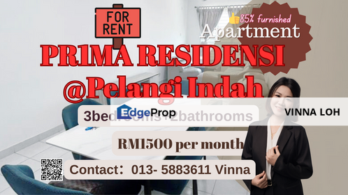 Pr1ma Residens @Pelangi Indah  +Cheapest‼️, Johor, Ulu Tiram