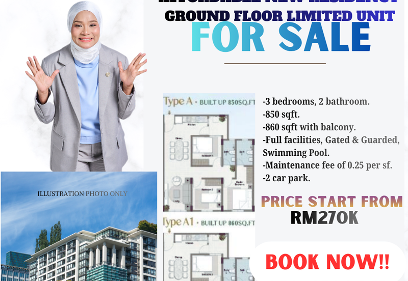 Apartment baru Residence Hillside Ground Floor Limited Unit ONLY!