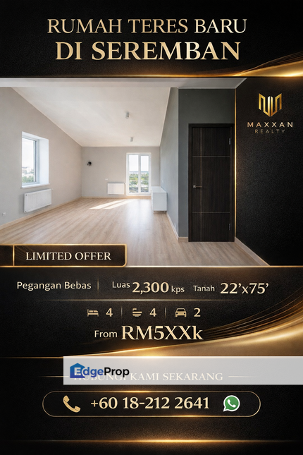 Bandar Seremban, Miliki Rumah Landed Eksklusif – Freehold, Gated & Guarded, Negeri Sembilan, Seremban