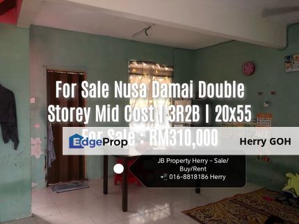 Nusa Damai, Pasir Gudang Double Storey Mid Cost House, 20x55ft, Original unit, Johor, Pasir Gudang