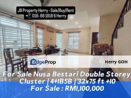 Nusa Bestari Double Storey Cluster Bestari Heights  32x75 ft, Johor, Johor Bahru