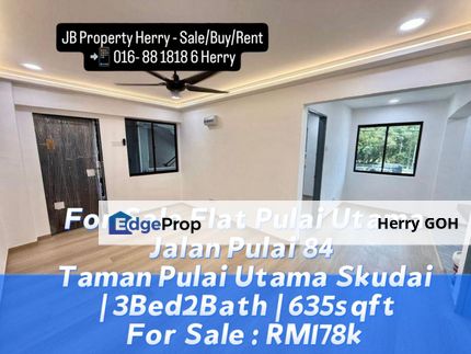 Flat Pulai Utama  Jalan Pulai 84 Taman Pulai Utama Skudai | 3Bed2Bath | 635sqft, Johor, Skudai