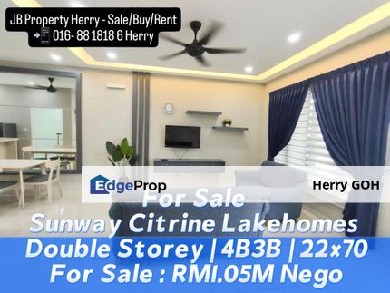 Sunway Citrine Lakehomes Double Storey | 4B3B | 22x70, Johor, 