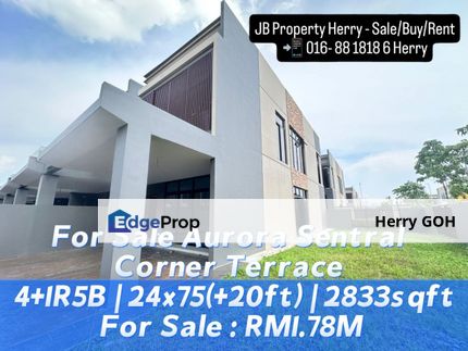 Aurora Sentral Corner Terrace  24x75 +20ft land, Johor, 