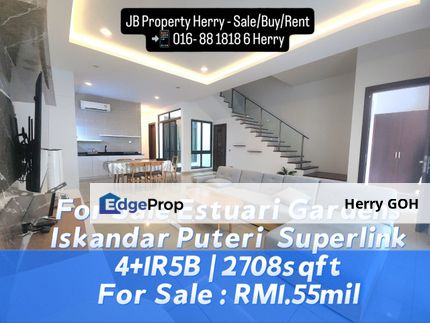 Estuari Gardens Iskandar Puteri  Superlink 4+1R5B  2708sqft, Johor, Nusajaya