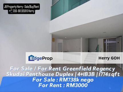 Greenfield Regency Skudai Penthouse Duplex 4+1B3B | 1774sqft, Johor, Tampoi