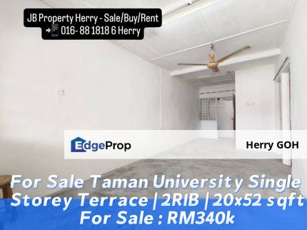 For Sale Taman University Single Storey Terrace | 2R1B | 20x52 sqft, Johor, Skudai