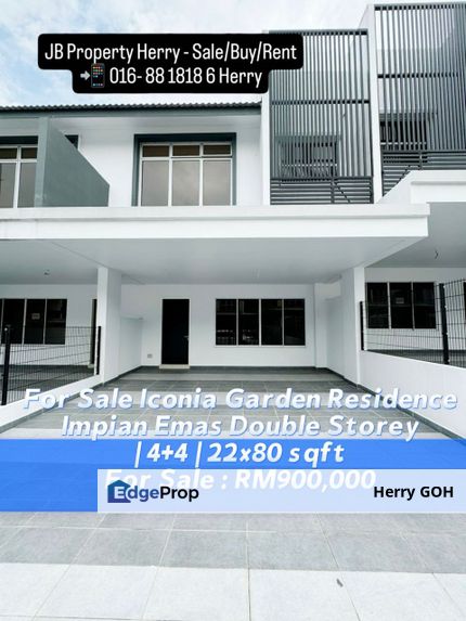 Iconia Garden Residence Impian Emas Double Storey | 4+4 | 22x80, Johor, Johor Bahru