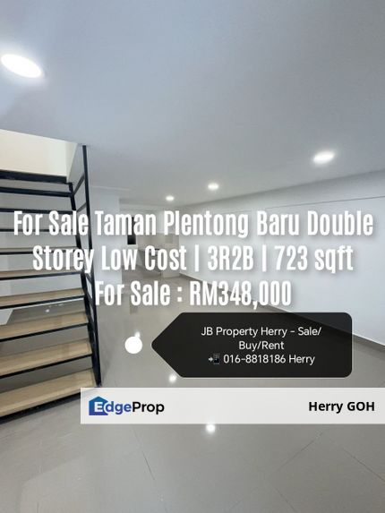 For Sale Taman Plentong Baru Double Storey Low Cost | 3R2B | 723 sqft, Johor, Masai
