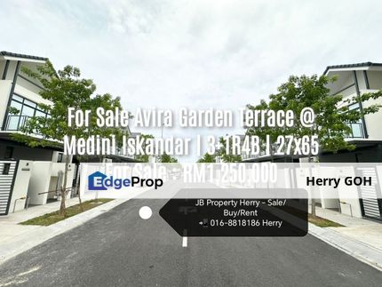 For Sale Avira Garden Terrace @ Medini Iskandar | 3+1R4B | 27x65, Johor, Nusajaya